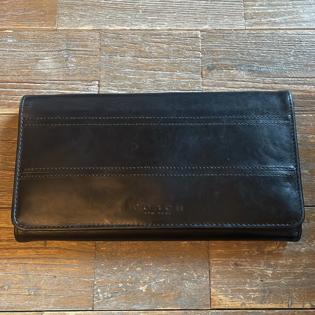 Coach Leather Checkbook Wallet